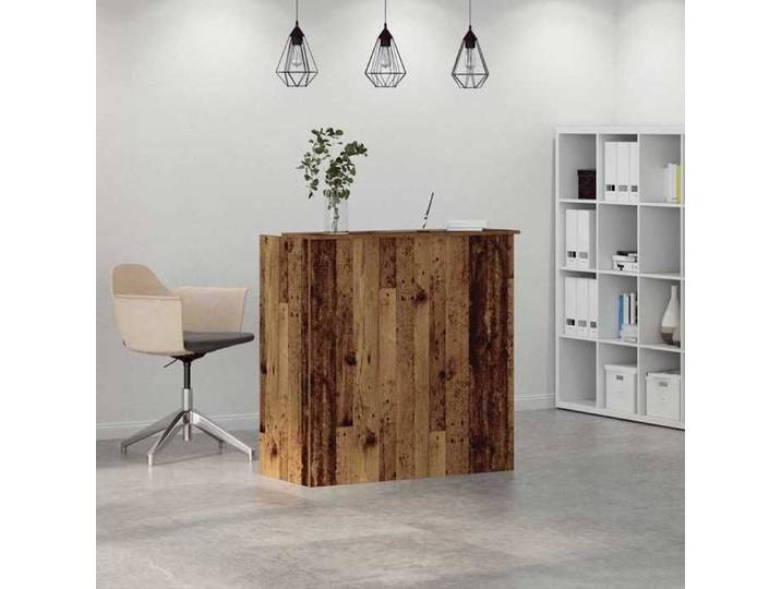 Bureau secrétaire contemporain résistance stabilité （1 pcs） Meuble de Bureau de réception vieux bois 100x50x103 5cm bois d'ingénier