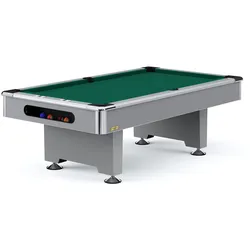 Automaten Hoffmann Billardtisch "Club Pro III" Dekor Grau, Anti-Fleck, Grün, 7 ft (Spielfeld 198x99 cm)