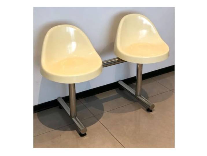 YPIOUREN Wartestühle, Esszimmer Stühle, Gästestuhlwartezimmer Stabiler Edelstahlrahmen, 300 Kg Tragfähigkeit, Rutschfeste Fußpolster, Leicht Zu Reinigen(Off white)