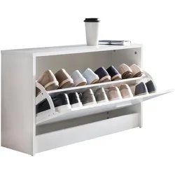 SCHUHKIPPER aus Holz in Weiß mit Ablage und 1 Fach, 80x24x47 cm