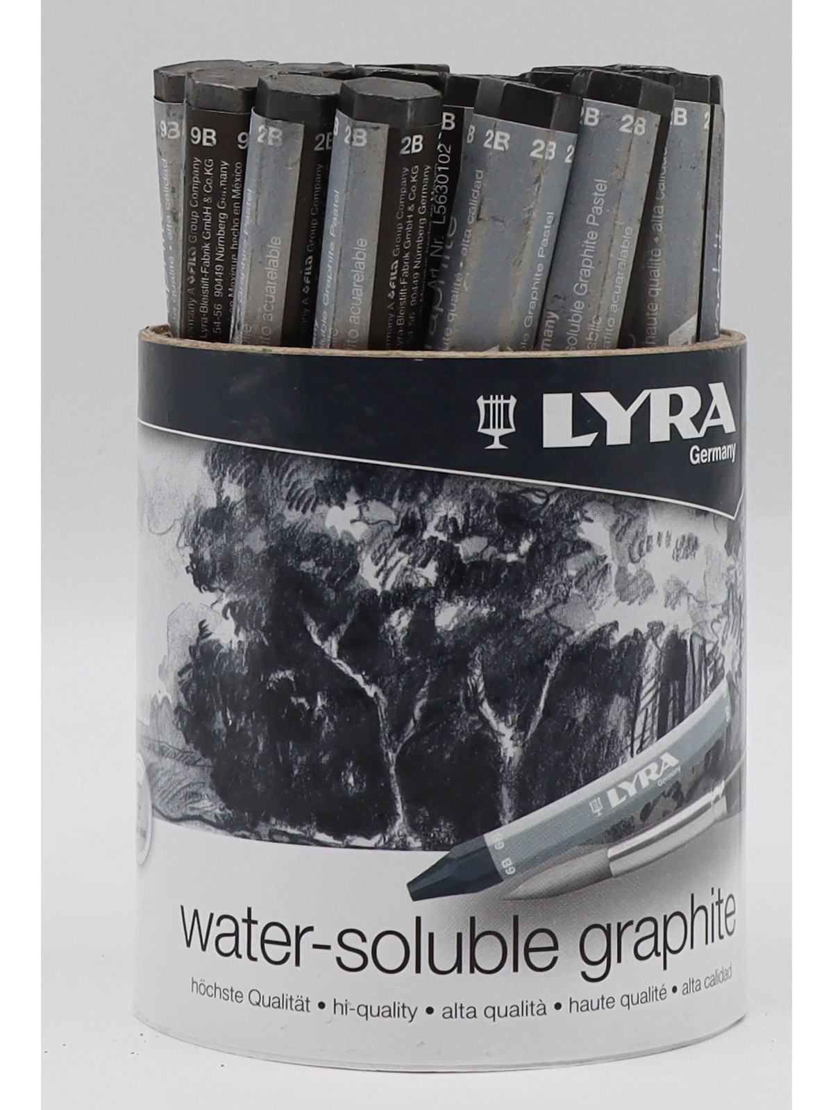 Lyra Crayon Graphite Aquarell Pot 24 pcs 8x 2B 8x 6B 8x 9B