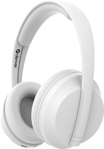 Denver BTH-235W On Ear Headset Bluetooth, Kabellos Stereo Weiß Headset, Lautstärkeregelung, Fernbedienung, Batterieladeanzeige