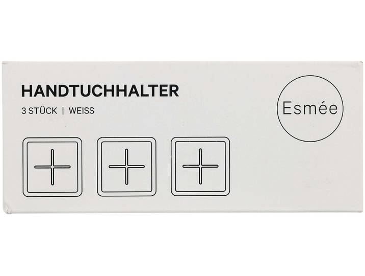 Handtuchhalterung selbstklebend weiss 3 Stück