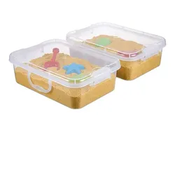 Relaxdays Sandkasten mit Deckel 2er Set Transparent