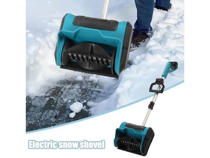 Pelle à neige électrique Compatible avec batterie Makita 18V, lance-neige de 10 pouces avec poignée avant réglable et poteau télescopique
