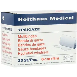 Holthaus Medical YPSIGAZE Mullbinde 4 m starr, Klinikpackung - 1 Packung = 20 Stück lose in der Schachtel, Maße: 6 cm x 4 m 20 St