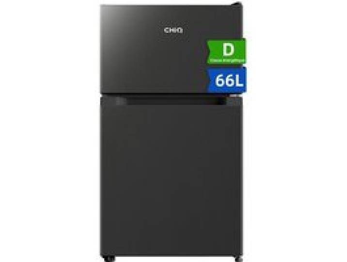 CHiQ CTM68LGD - 66L - Réfrigérateur Combiné avec Classe D - Congélateur Haut - 37dB - Noir-Classe D