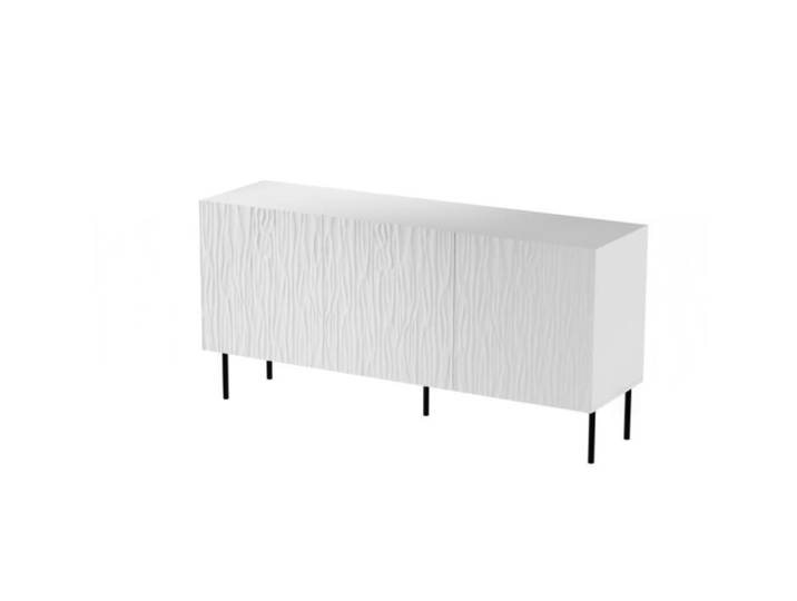 Buffet bas design en bois blanc mat 152 cm