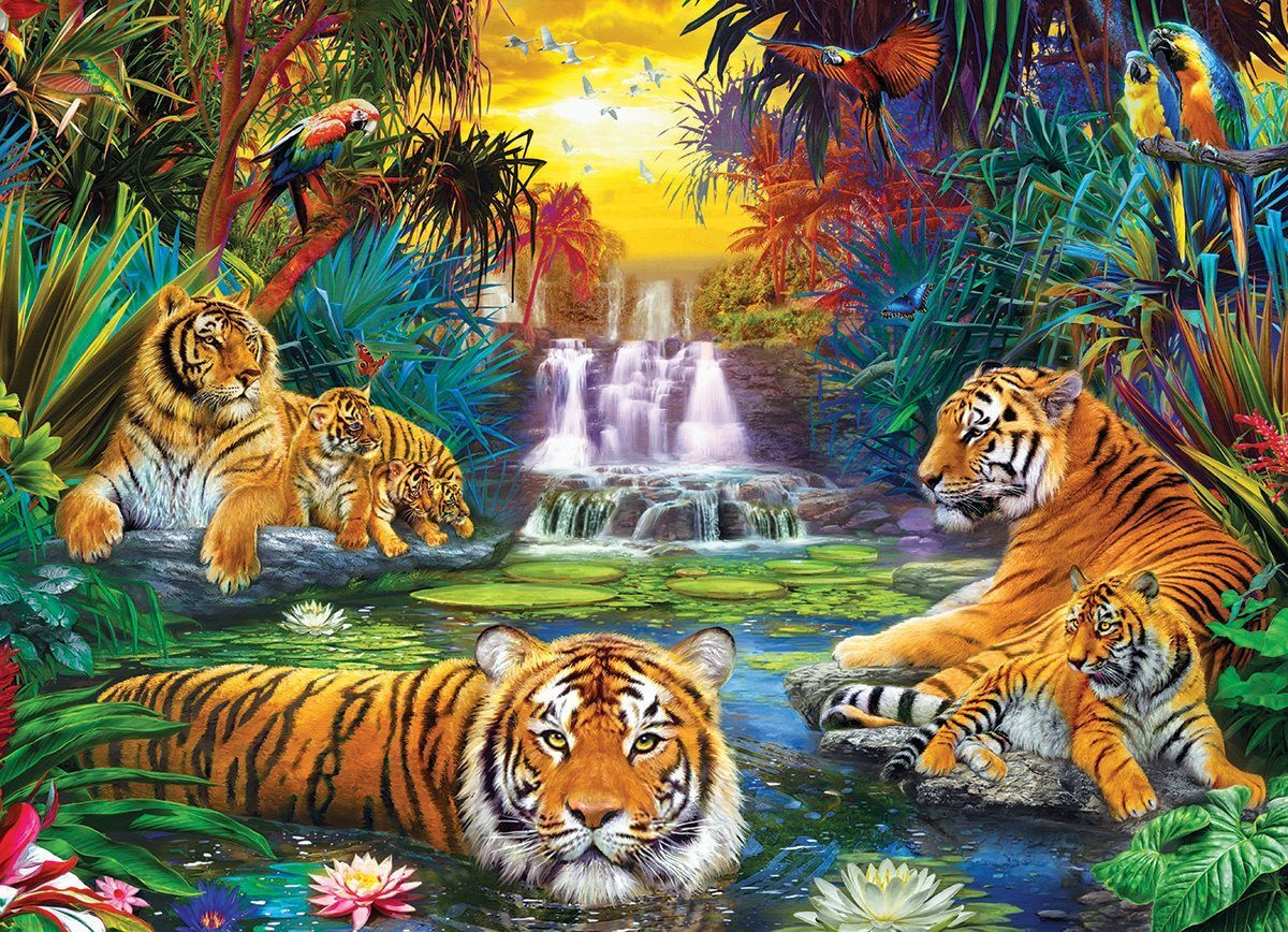 Eurographics Puzzel Tiger Paradise XL 500 stukjes