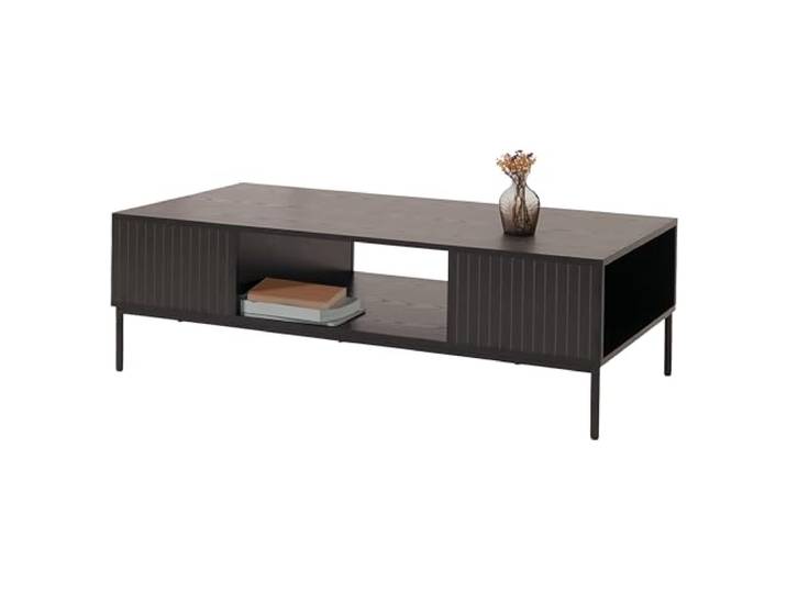 Mendler Couchtisch HWC-O39 Melamin MDF 39x120x60cm - Holzoptik schwarz