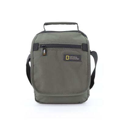 Schultertasche NATIONAL GEOGRAPHIC "Mutation", Damen, Gr. B/H/T: 11,5cm x 24cm x 19cm, grün (khaki), Kunstfaser, unifarben, Taschen Schultertasche, aus recyceltem Polyester
