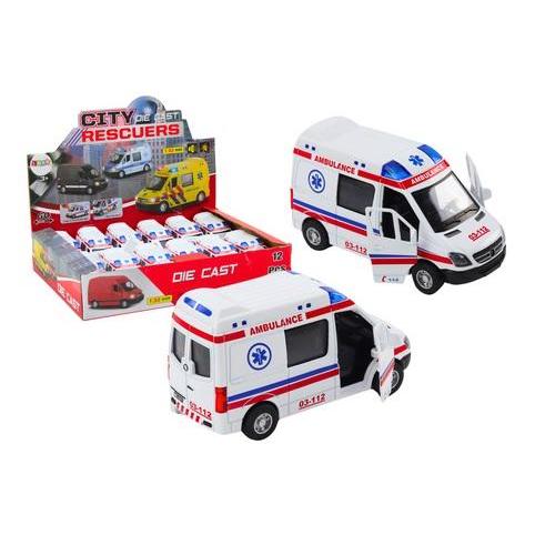 Lean Toys Rettungswagen Rettungswagen 1:32 Lichter Sound Antrieb weiss (51898114)