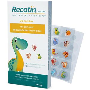 Recotin Mückenpflaster Patches, zur Juckreizlinderung, Sticker mit Motiv, für Kinder, 30 Stück