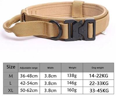 Inspire Essentials Adjustable Tactical Dog Collar And Training Leash Set b l