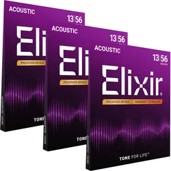 Elixir 16102 Akustik Phosphor Nanoweb Medium 3-Pack