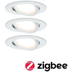 Paulmann Smart Home Zigbee Bundle Einbauleuchte Nova Coin + Zigbee Cephei schwenkbar rund 84mm 50° Coin 3x6W 3x470lm 230V 2700K Weiß matt 5140