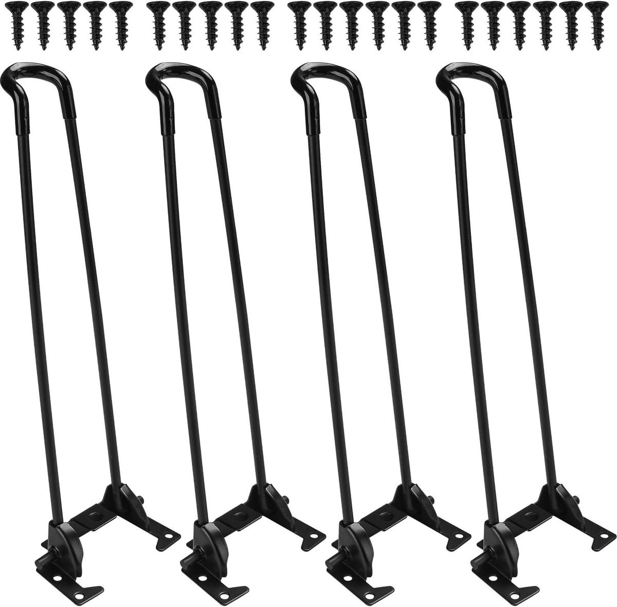Zwarte opvouwbare vouwtafelpoten voor meubels, 30 cm