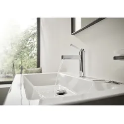 hansgrohe Finoris 110 Waschtischarmatur 76023000 mit Push-Open Ablaufgarnitur, chrom