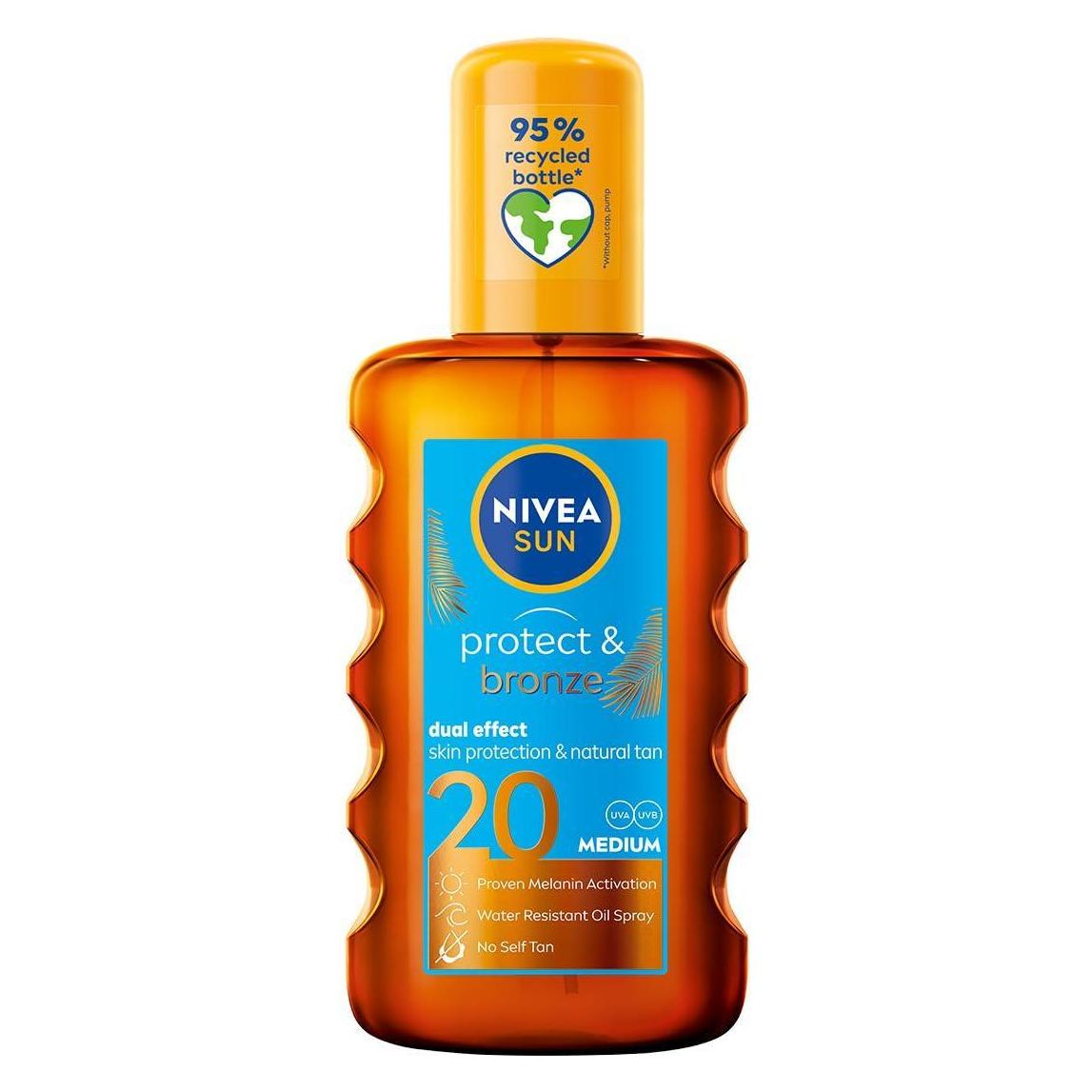 Nivea Sun Protect & Bronze Tan Oil Spf20 200Ml (SPF 20, 200 ml) (5900017077499)