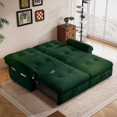 Direct Wicker 77'' 2-in-1 Plush Fabric Convertible Sofa Bed
