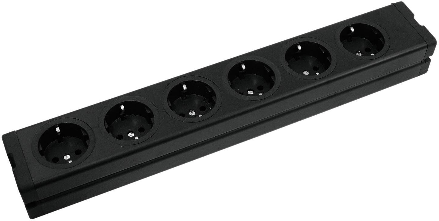 EuroLite Steckdosenleiste 6-Fach Alu Sw