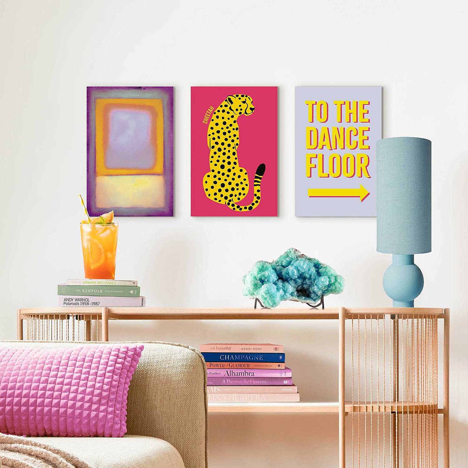 home24 Keep on Dancing 3-delige set houten fotolijsten van MDF, meerkleurig