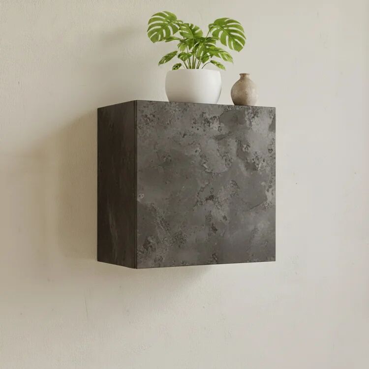 garneroarredamenti Pensile cubo da parete 55x50h cm 1 anta ossido Infinity