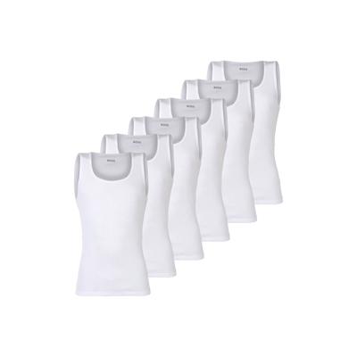 Unterhemd BOSS "Unterhemd TankTop6P RibClassic 6er Pack", Herren, Gr. M, N-Gr, weiß, Obermaterial: 100% Baumwolle CO., Unterhemden Unterhemd