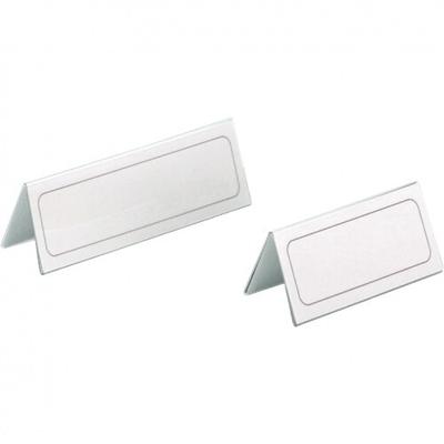 Schild I DURABLE Tischnamensschild in Dachform, transparent, Hartfolie, 52/104x100mm, 25/VE
