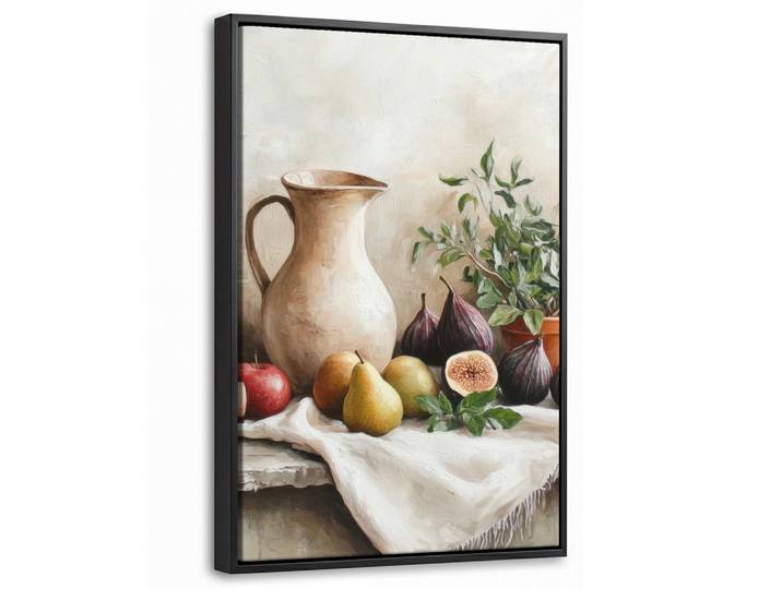 MuchoWow Leinwand Bilder mit Rahmen - Obst - Kräuter - Ländlich - 40x60, Naturfarben, Rechteckig, 40x60 cm, gerahmt, Bilder & Rahmen, Bilder, Leinwandbilder