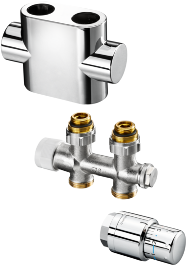 Oventrop Anschlussset 1 1184183  Multiblock T/Uni SH, Durchgang, weiss
