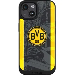 Nivocase Handyhülle für Apple iPhone 15 Hülle NIVOpure Case Schwarz BVB Borussia Dortmund Stadion (Apple iPhone 15), Smartphone Hülle, Schwarz