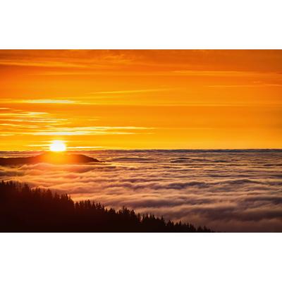 Fototapete PAPERMOON "SONNENUNTERGANG-NATUR LANDSCHAFT BERGE GEBIRGE ALPEN", bunt, B:2,5m L:1,86m, Vlies, Tapeten