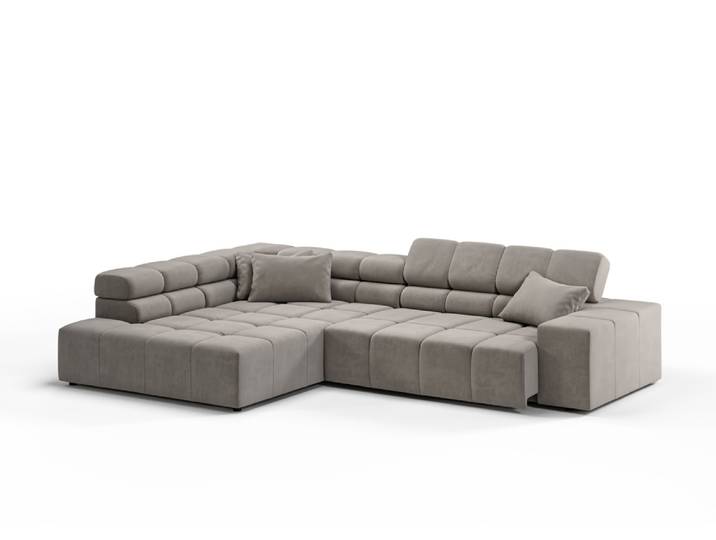 Candy Oregon Velvet Ecksofa motorische Sitztiefenverstellung