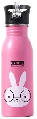 Inspired Living Kids Stainless Steel Water Bottle 500ml Leakproof Sports Bottle For School & Outdoor Adventures pink Nozzle