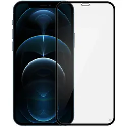 Bigben Connected Organische Glas-Folie (1 Stk., Apple iPhone 12), Smartphone Schutzfolie, Schwarz, Transparent