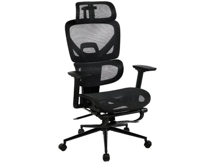 CLP Bürostuhl Bürostuhl Netz Lordosenstütze, ergonomischer, atmungsaktiv, mit Fußablage