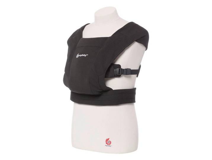Ergobaby Babytrage Embrace, Pure Black, 17.4x12.4x26.5 cm, unisex, Oeko-Tex® Standard 100, AGR-geprüft, Bauchtragefunktion, Schultergurte über Kreuz tragbar, Baby on Tour, Babytragen & Tragetücher