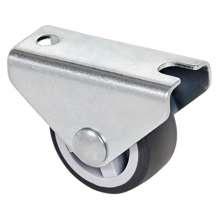 Ruedas Alex Rubber fixed wheel with plate and smooth axle with two fixings, grey, max. load 20 kg, ø 1.5 cm (57236610)
