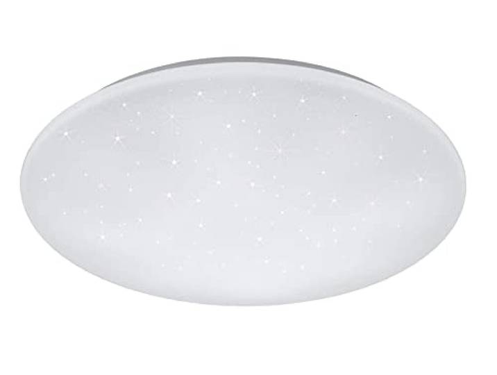 Reality Leuchten Kato R67609100 LED Deckenleuchte, Acryl Weiß, 27 Watt, Helligkeit und Lichtfarbe einstellbar, Star Light Effekt
