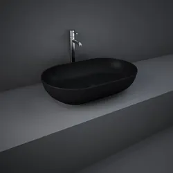 RAK Feeling Aufsatz-Waschbecken FEECT5500504A, oval, 55x35cm, schwarz matt