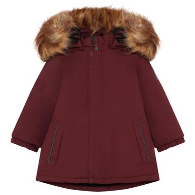 Color Kids - Baby Girl's Parka with Fake Fur - Winterjacke Gr 110 rot
