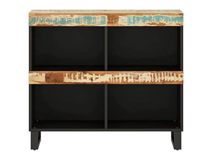 KTHLBRH Sideboard 85 x 33 x 75 cm Massivholz Rückgewinnung Eisen Eisenbeine, großer Stauraum, stabile Tischplatte, einzigartige gemischte Farbe