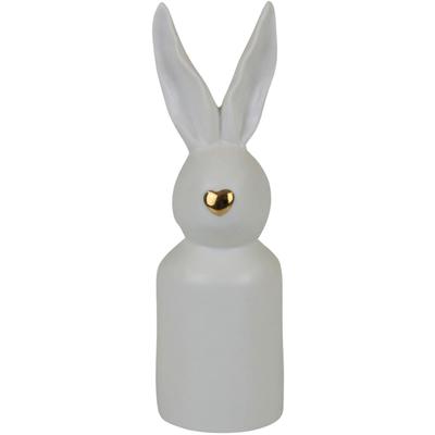 Osterhase AM DESIGN "Osterfigur, Hase mit goldfarbener Nase", gold (weiß, goldfarben), B:7,5cm H:24,5cm T:8cm, Porzellan, Dekofiguren, Dekofigur aus Porzellan, Ostern, Höhe ca. 24,5 cm