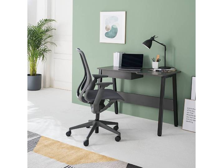 Schreibtisch Volon 110 x 75 x 56cm Grau/Grau/Schwarz