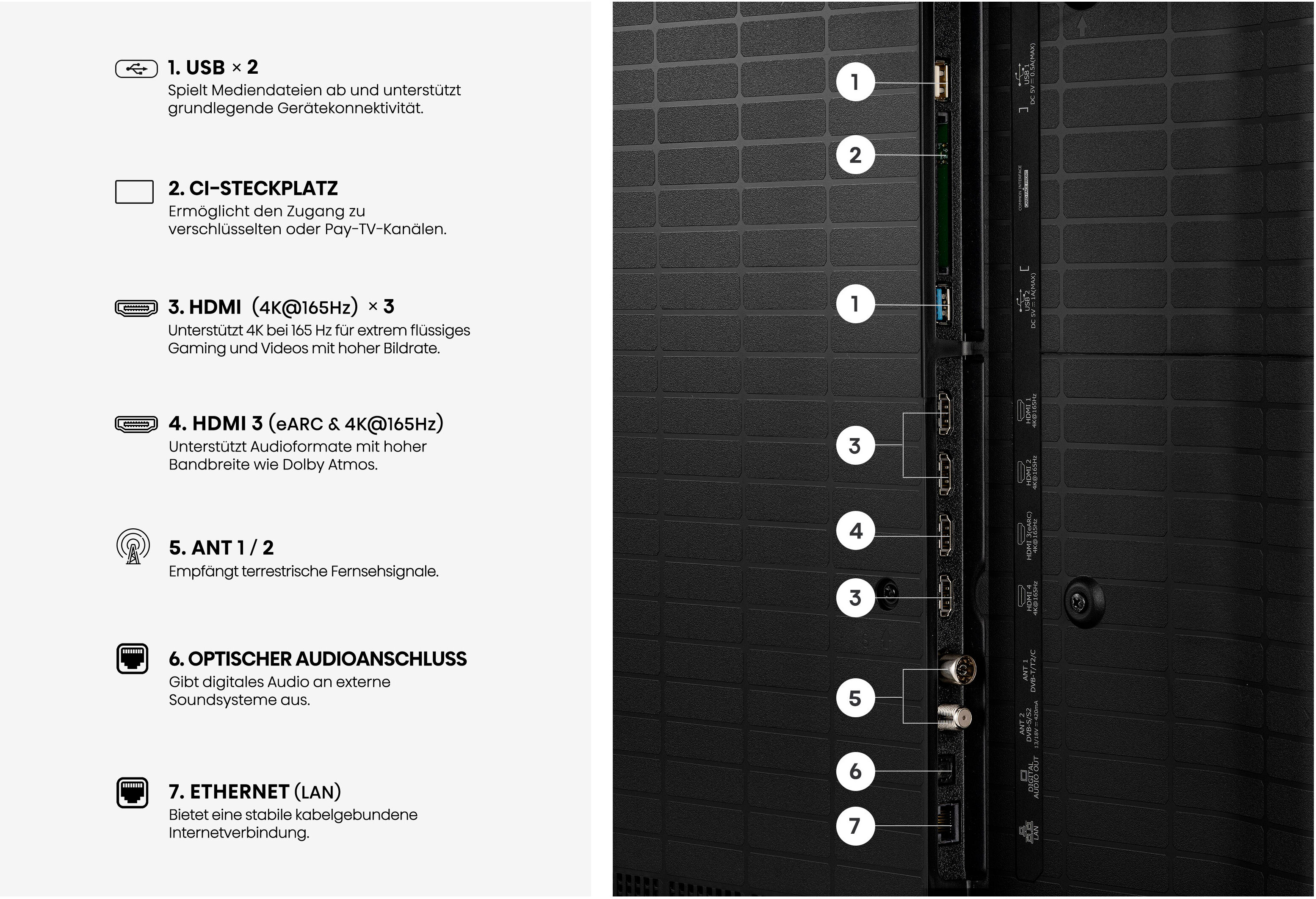 HISENSE Mini-LED-Fernseher "55U7DS PRO", Energieeffizienz: E (A-G), schwarz (schwarz, dunkelgrau), 55 ″, Fernseher