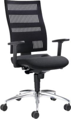 Schäfer Shop Pure Bürostuhl SSI Proline Edition, mit Armlehnen, Synchronmechanik, Bandscheibensitz, 3D-Netzrücken, schwarz/alusilber