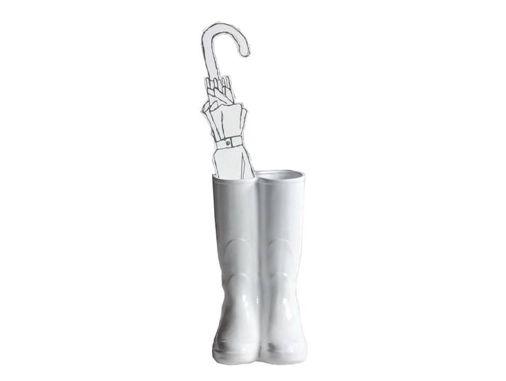 SELETTI vase / porte-parapluie RAINBOOTS (Blanc - Porcelaine)