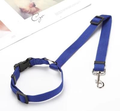 Perfect Picks Market Adjustable Dog Car Seat Belt And Heavy Duty Nylon Pet Safety Leash blue