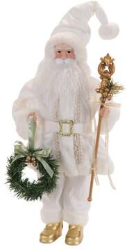Melrose International Santa Figurine with Wreath and Staff